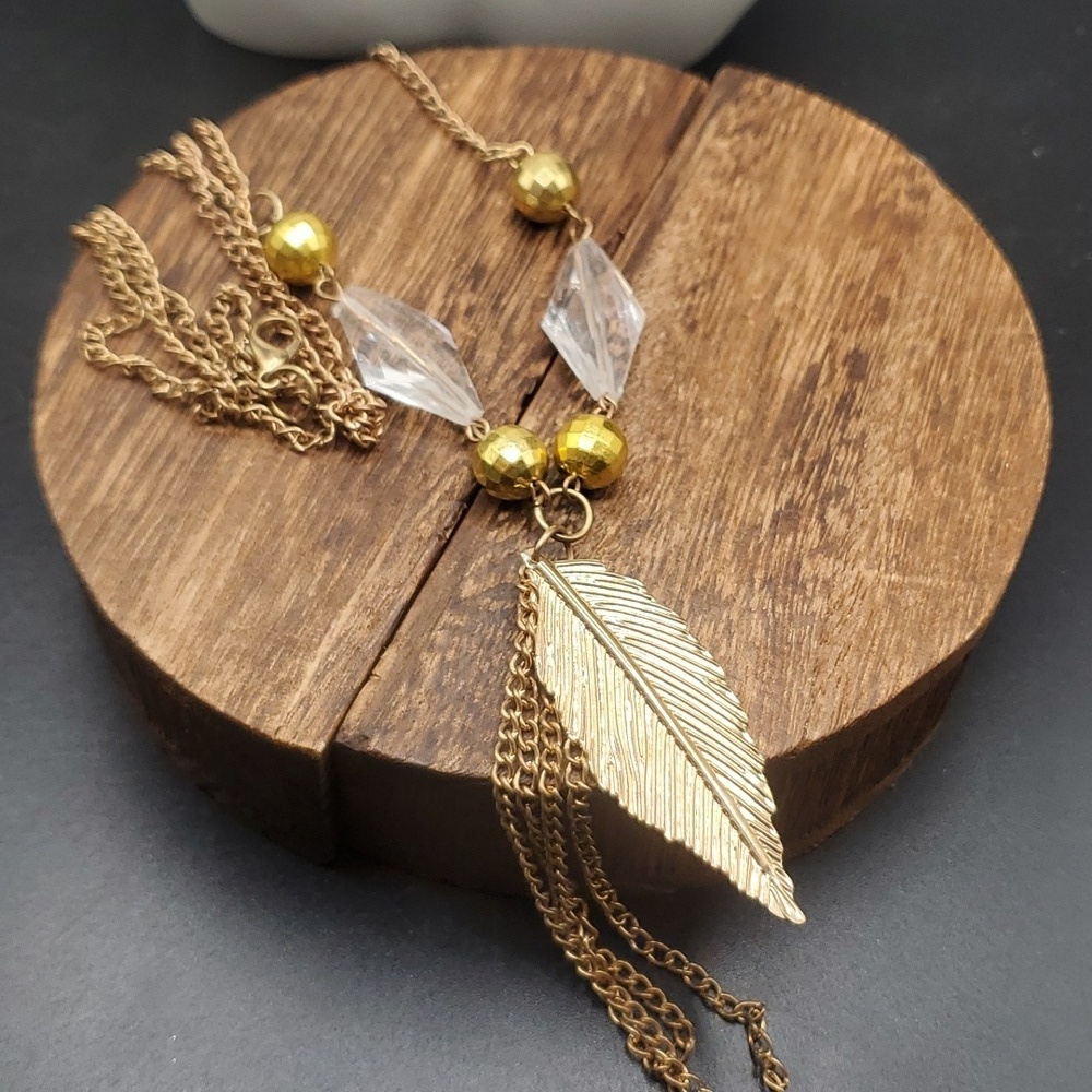 Bohemian exotic leaf necklace‎ N3323